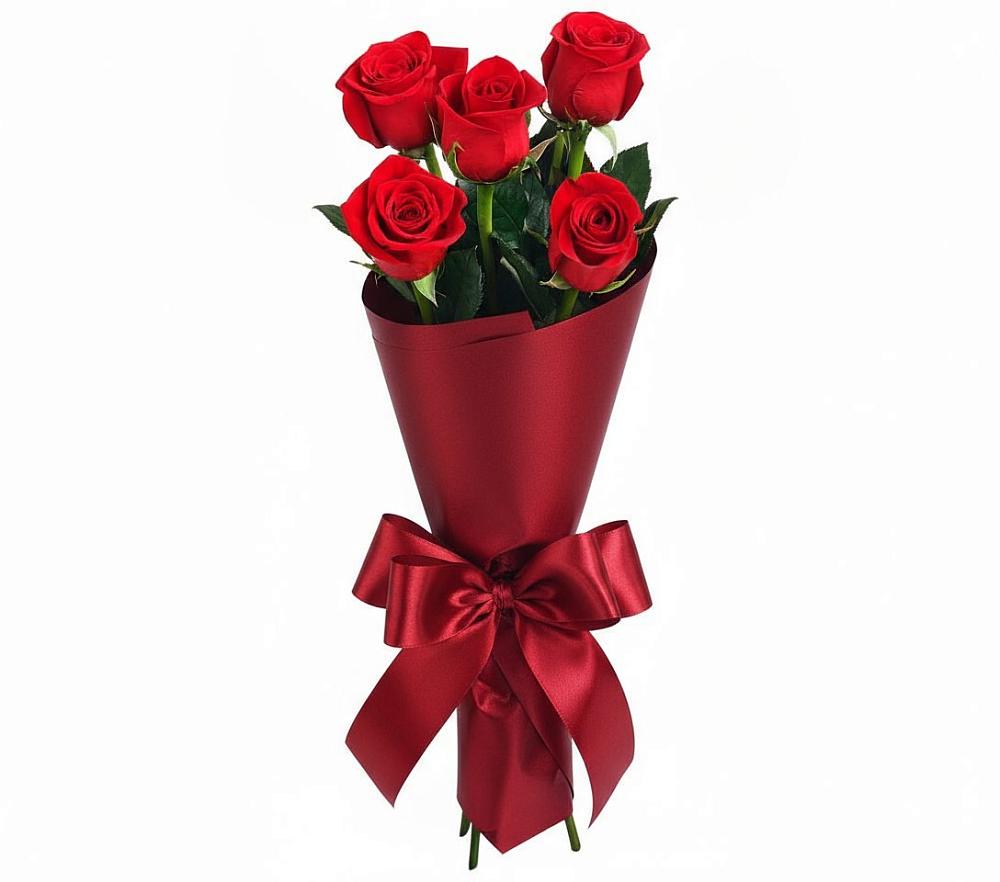 Букет 5 Красных роз Эдлесс Лав в поселке Медико-Инструментального завода
