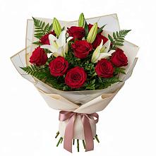 Букет цветов из:  Лилии и Розы #REPLACE_PRED# поселке Медико-Инструментального завода