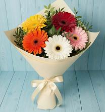 Букет цветов из:  Герберы в поселке Медико-Инструментального завода