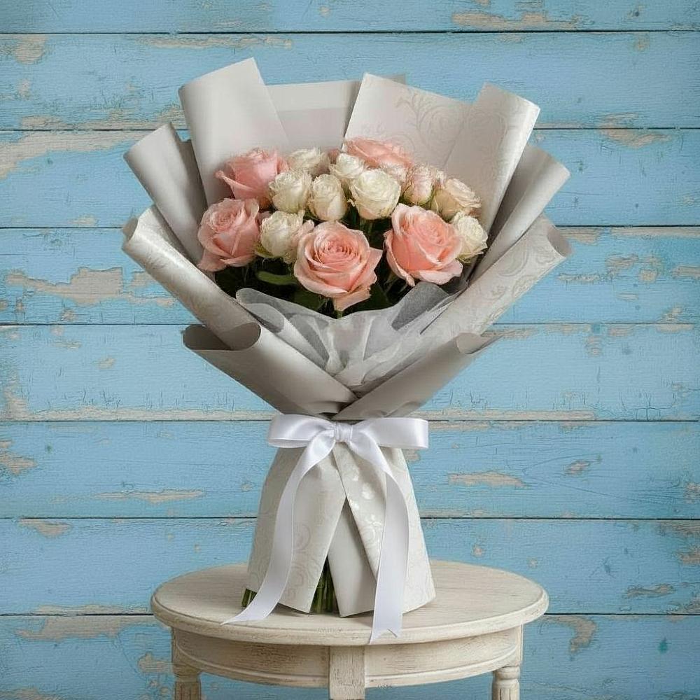 Букет цветов из: Розы в поселке Медико-Инструментального завода