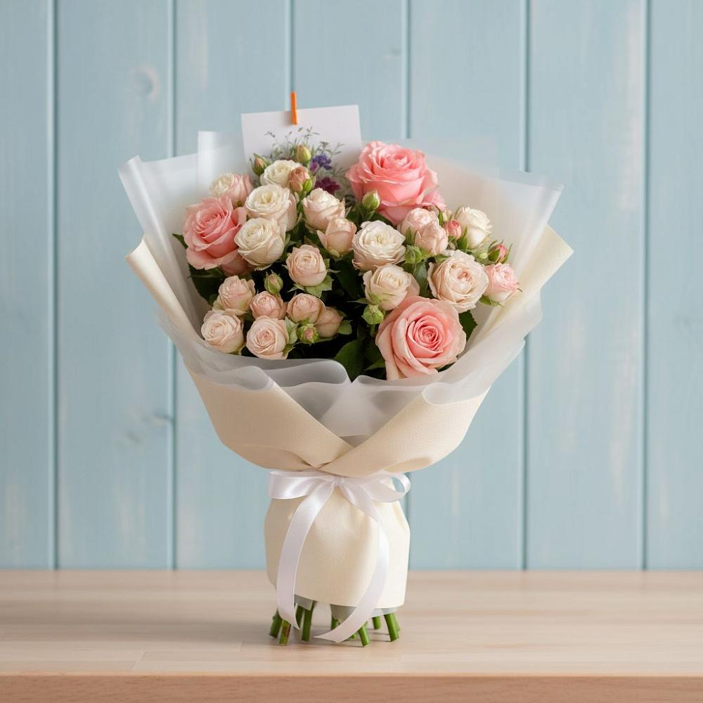 Букет цветов из: Розы в поселке Медико-Инструментального завода