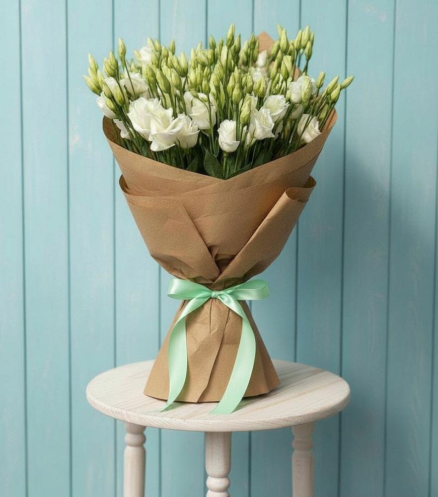 Букет цветов из: Лизиантусы в поселке Медико-Инструментального завода