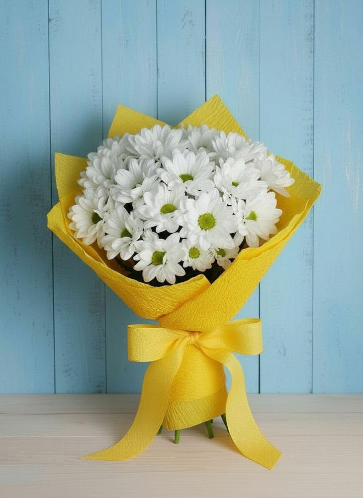 Букет цветов из: Хризантемы в поселке Медико-Инструментального завода