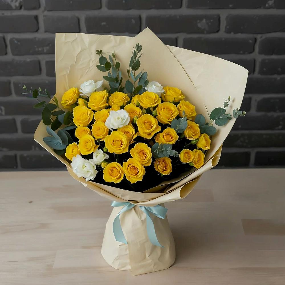 Букет цветов из: Розы в поселке Медико-Инструментального завода