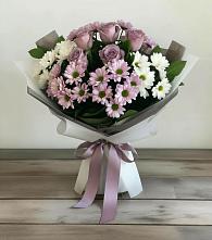 Букет цветов из:  Хризантемы и Розы в поселке Медико-Инструментального завода