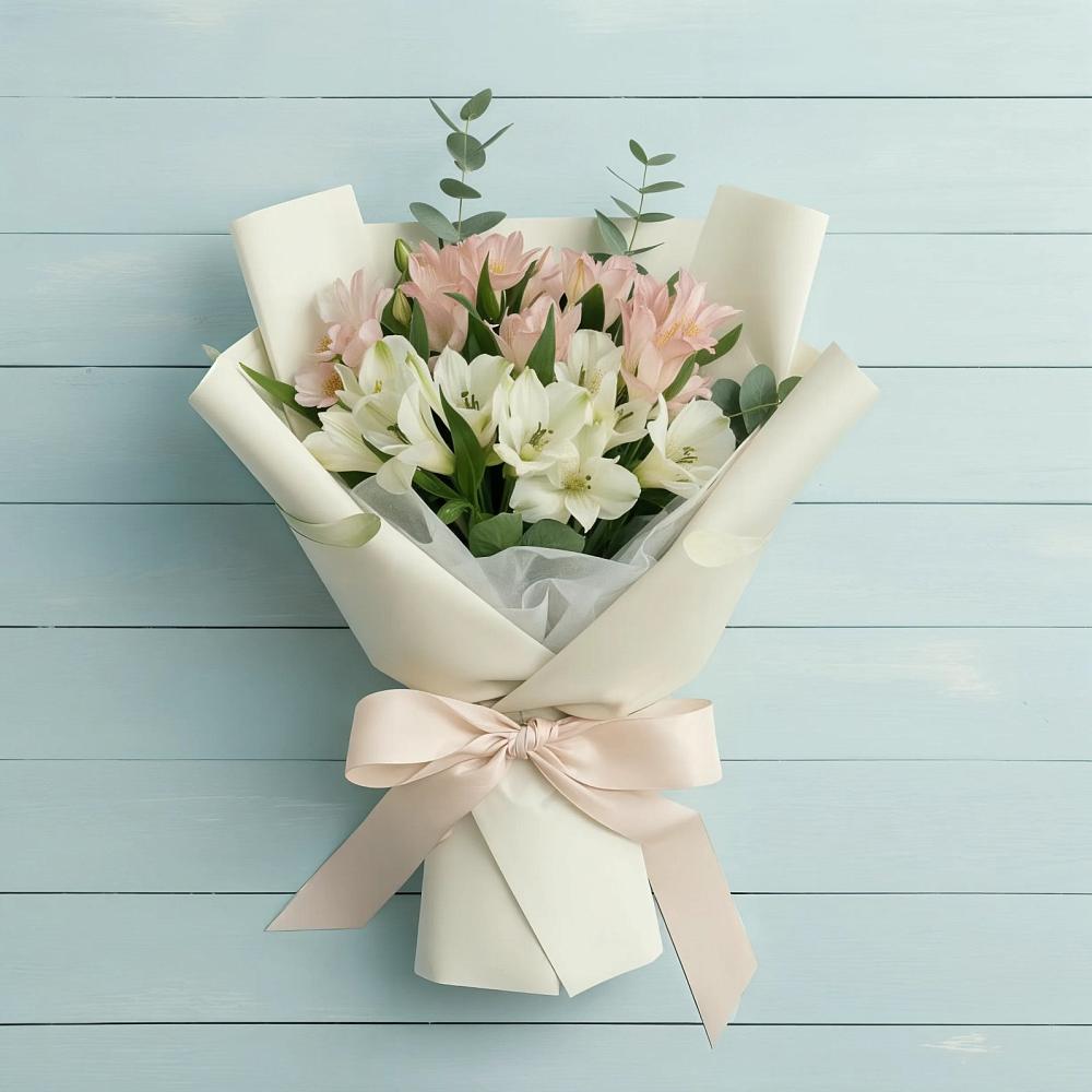 Букет цветов из: Альстромерии в поселке Медико-Инструментального завода