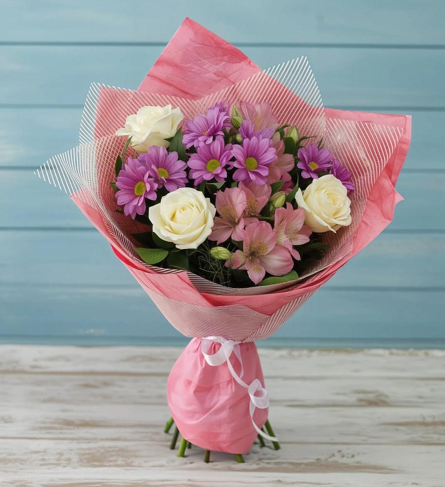 Букет цветов из: Герберы в поселке Медико-Инструментального завода