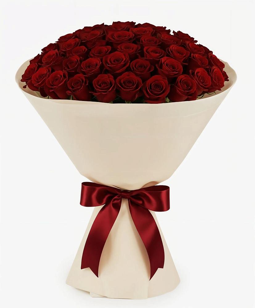 Букет 101 Бордовая роза Блэк Бакарра в поселке Медико-Инструментального завода